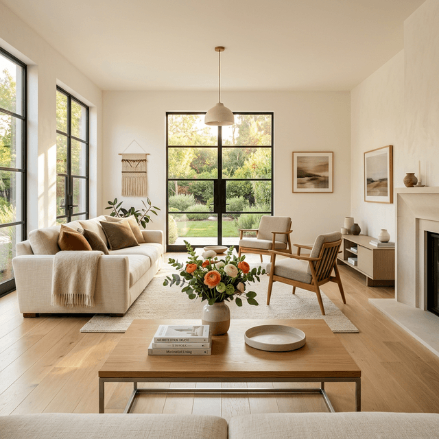 Beautiful clean modern living room