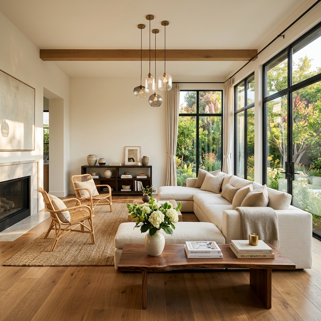 Beautiful clean modern living room